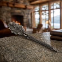 Pewter Oak Leaf Pattern Ice / Bread Tongs