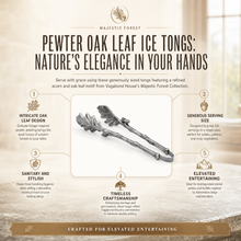 Pewter Oak Leaf Pattern Ice / Bread Tongs