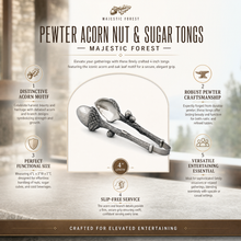 Pewter Acorn Pattern Nut / Sugar Tongs