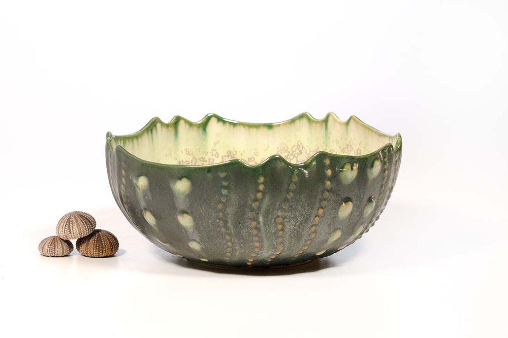 Sea Urchin Bowl Mint & Tortoise - Medium