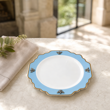 Bee Bone China Dessert / Salad Plate Blue with Gold Rim