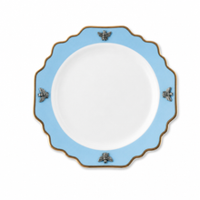 Bee Bone China Dessert / Salad Plate Blue with Gold Rim