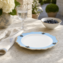Bee Bone China Dessert / Salad Plate Blue with Gold Rim