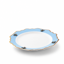 Bee Bone China Dessert / Salad Plate Blue with Gold Rim