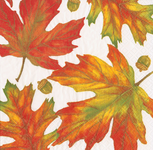 Autumn Hues White Napkin Cocktail