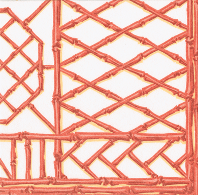 Bamboo Screen Coral-Paper Linen Napkin Airlaid Luncheon