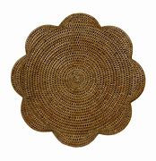 Rattan Scalloped Round Placemat-Natural