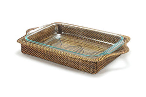 Rectangular Casserole Basket with Pyrex, 3 Qt Baker