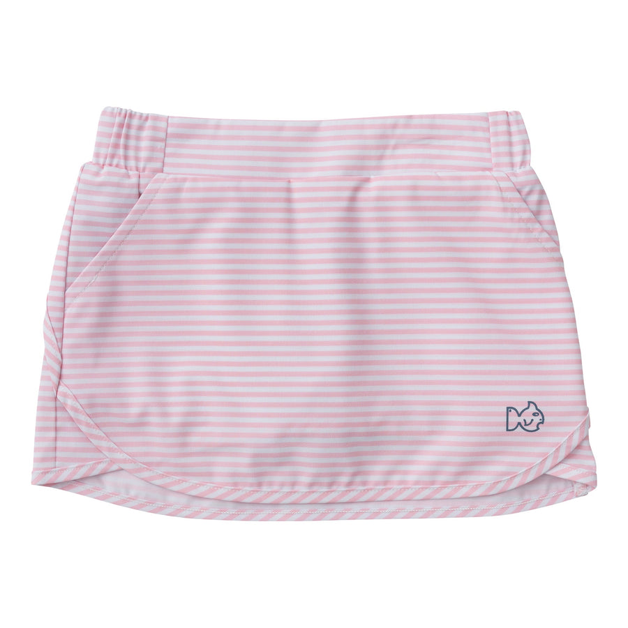 CAROLINA CATCH SKORT IN PINK AND WHITE STRIPE
