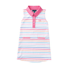 Girls' Sleeveless Pro Performance Polo Dress Sunset Stripe