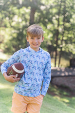 Kid's Pro Performance Hoodie T-shirt – Blue Camo Logo Print