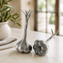Pewter Garlic Salt & Pepper Set