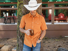 Short Sleeve Corduroy Pearl Snap - Burnt Orange
