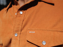 Short Sleeve Corduroy Pearl Snap - Burnt Orange