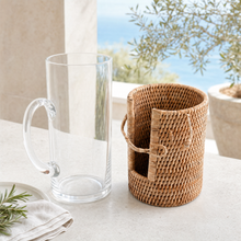 Glass Pitcher Hand Woven Wicker Natural Rattan Cover
