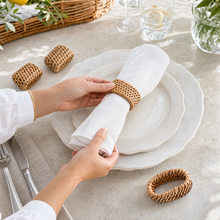 Hand Woven Rattan Napkin Ring - Set of 4