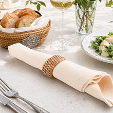 Hand Woven Rattan Napkin Ring - Set of 4