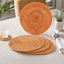 Hand Woven Wicker Rattan Round Placemat - Set of 4
