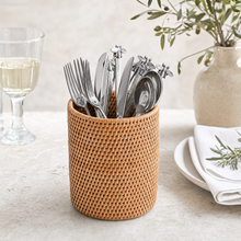 Hand Woven Wicker Rattan Utensils Holder