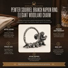 Pewter Squirrel Branch Napkin Ring