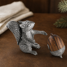 Squirrel with Wood Acorn Salt & Pepper Set