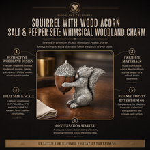 Squirrel with Wood Acorn Salt & Pepper Set