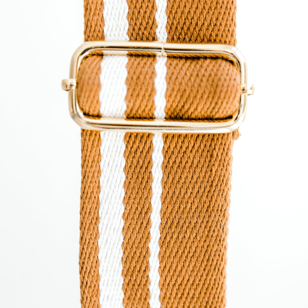 Burnt Orange Stripe Purse Strap-BRNT-ST