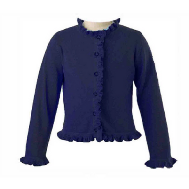 Frill Cardigan-navy