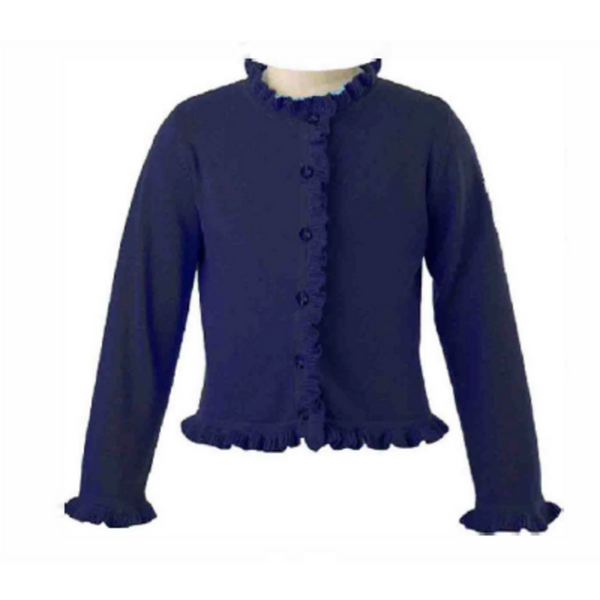 Frill Cardigan-navy