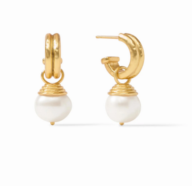 Julie Vos Astor Pearl Hoop and Charm Earring