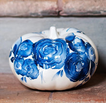 Blue Camellia Small Figural Pumpkin