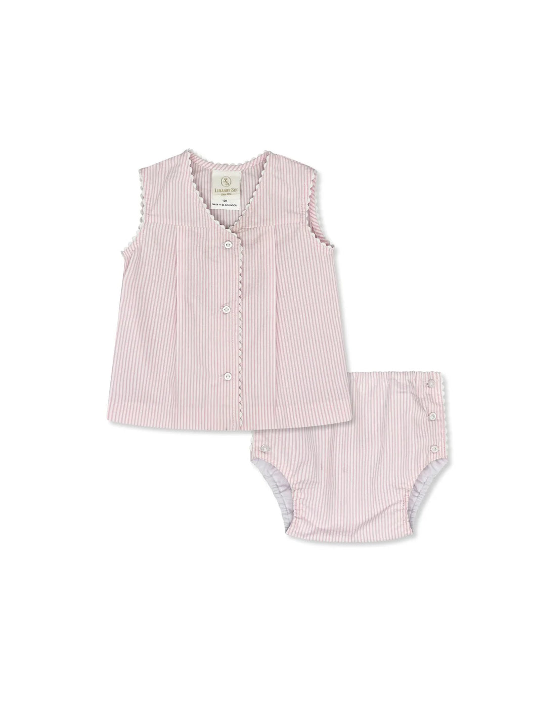 Jill Diaper Set Simply Pink Seersucker Collection