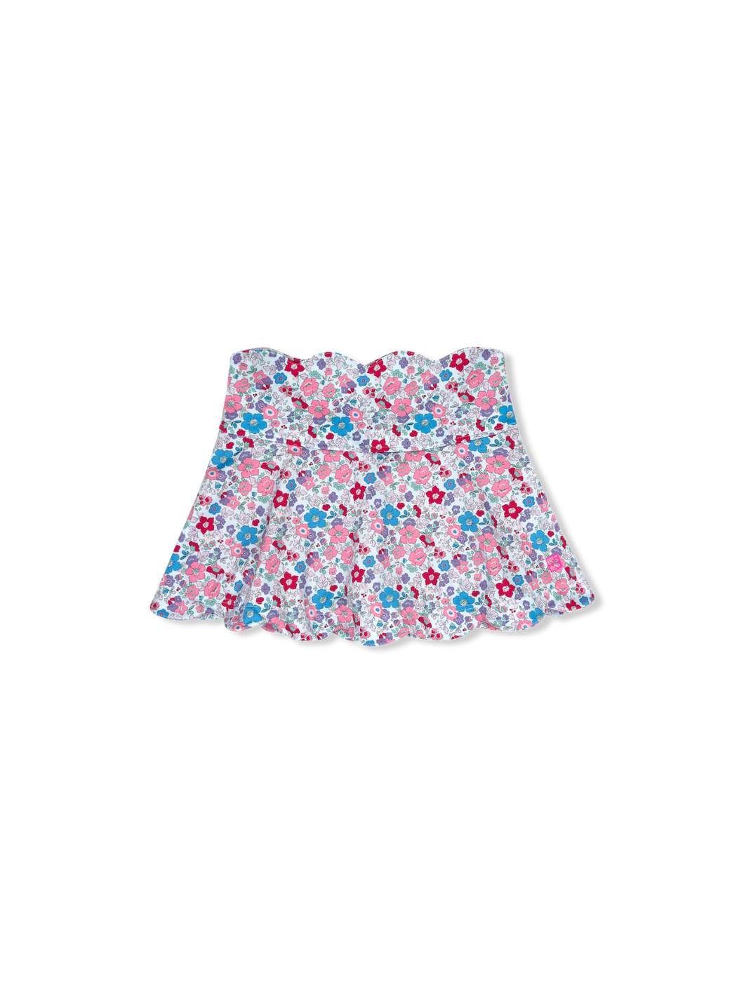 Zoe Scallop Skort - Bloomberry Floral, Power Pink