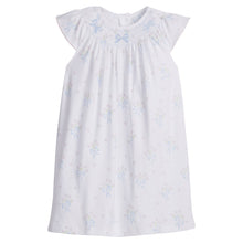 Smocked Bishop Dress - Blue Bow Bouquet