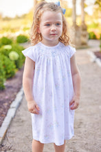 Smocked Bishop Dress - Blue Bow Bouquet