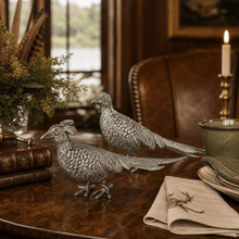Pewter Pheasant Statuettes