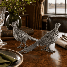 Pewter Pheasant Statuettes