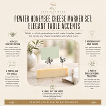 Pewter Honeybee Cheese Marker Set