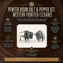 Pewter Bison Salt & Pepper Set