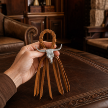 Long Horn Skull Leather Napkin Ring