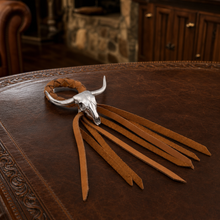 Long Horn Skull Leather Napkin Ring