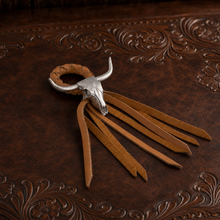 Long Horn Skull Leather Napkin Ring