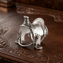 Pewter Cowboy Saddle Napkin Ring