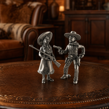 Pewter Cowpoke Couple Salt & Pepper Set