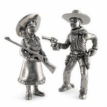 Pewter Cowpoke Couple Salt & Pepper Set