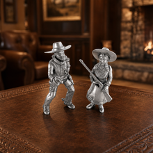 Pewter Cowpoke Couple Salt & Pepper Set
