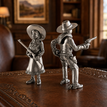Pewter Cowpoke Couple Salt & Pepper Set
