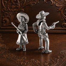 Pewter Cowpoke Couple Salt & Pepper Set