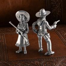 Pewter Cowpoke Couple Salt & Pepper Set