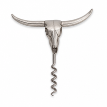 Pewter Cow Skull Wine Pull